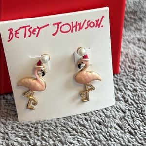 Flamingo Santa Betsey Johnson Christmas studs